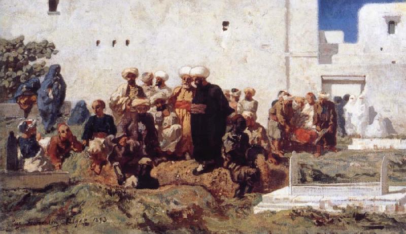 Eugene Fromentin Moroccan Burial oil painting picture
